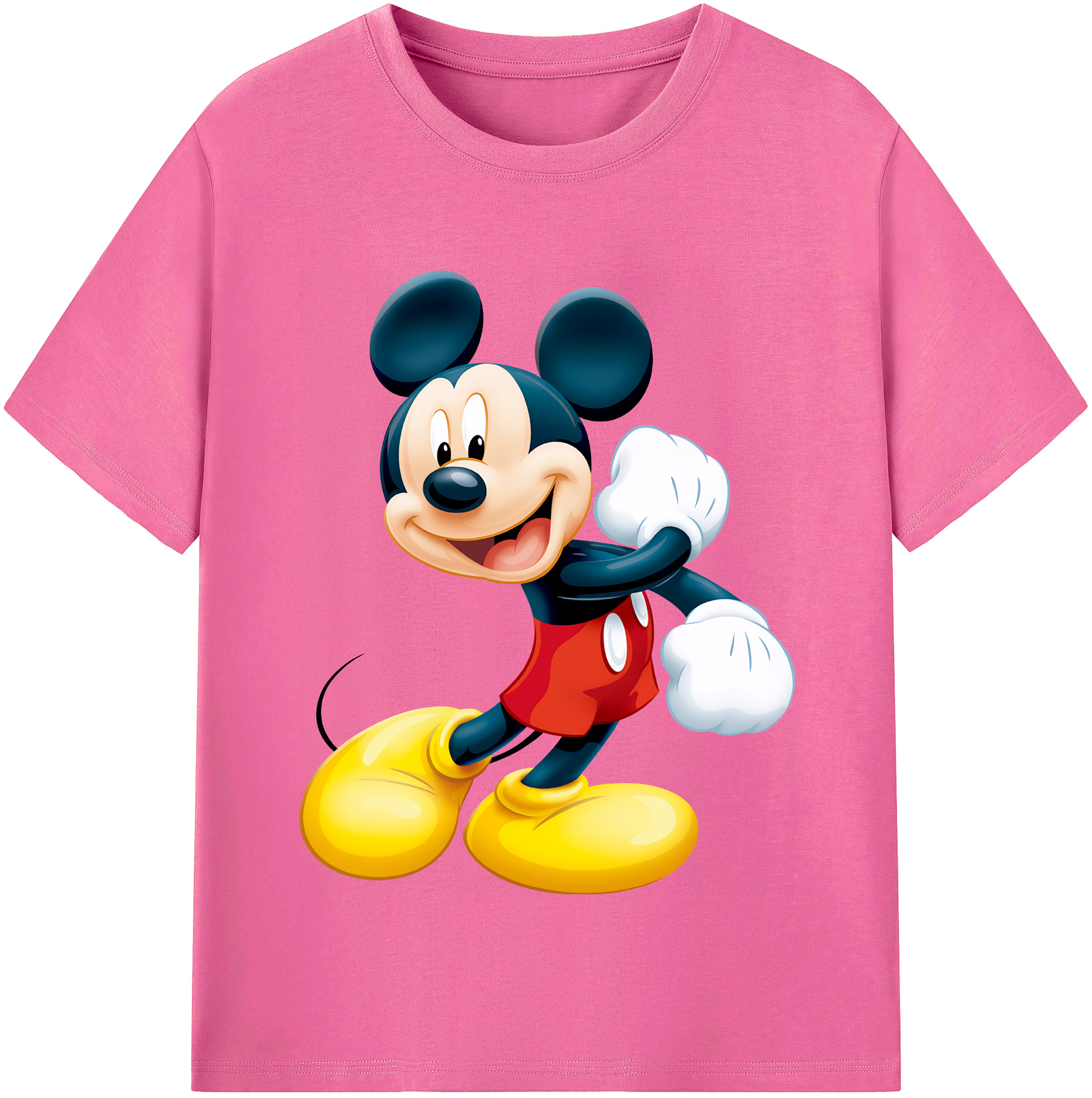 （画像用） ミッキーマウス Mickey Mouse レディースカジュアルプリントTシャツ（綿100％）